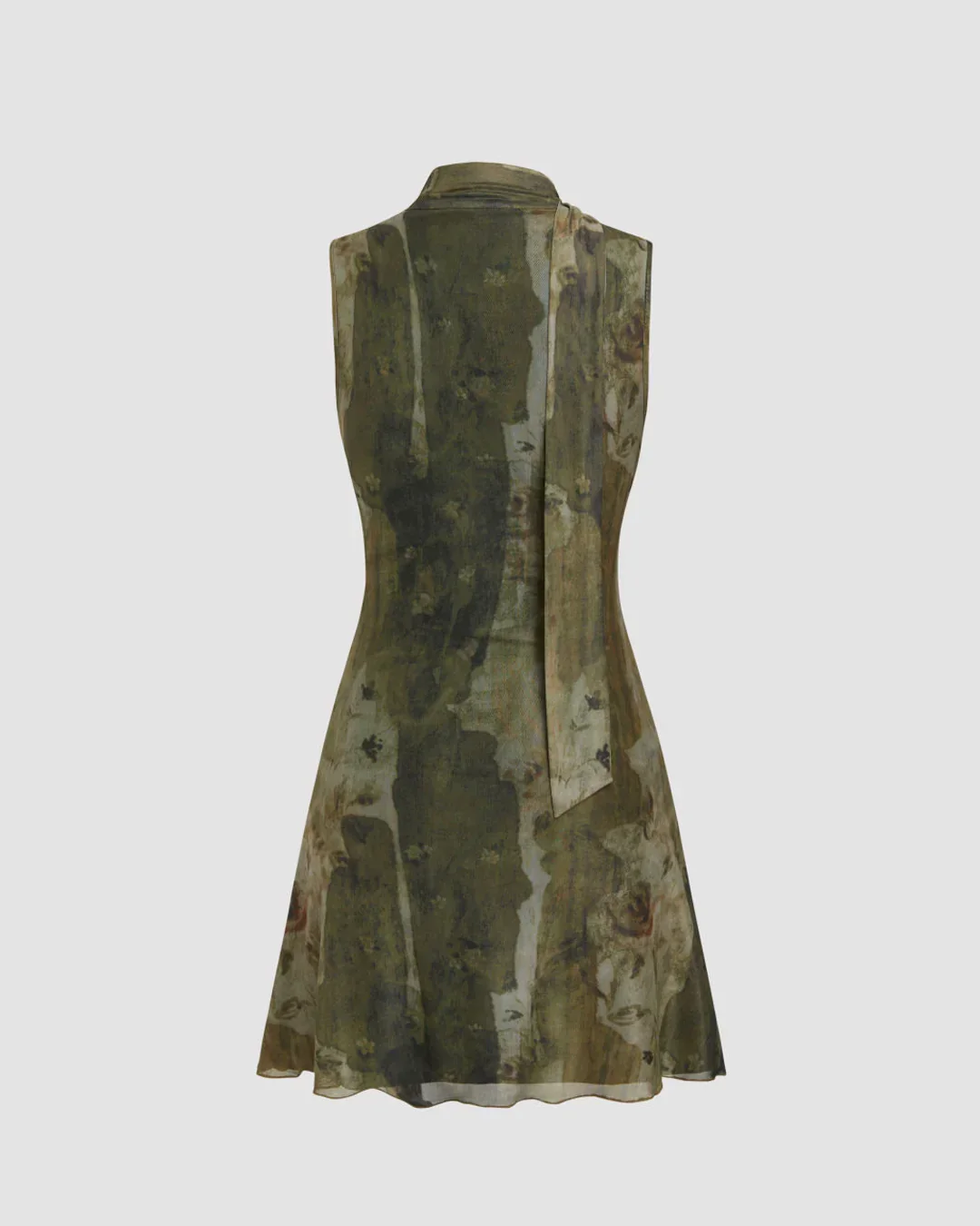 V-neck Abstract Knotted Twist Mini Dress - Image 2