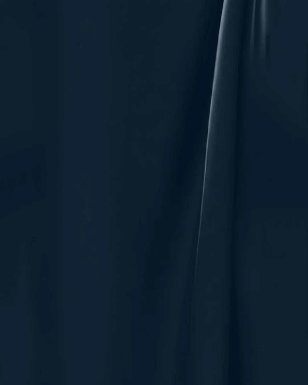 V-Neck Flared Hem Short Sleeve Frilled Waist Midi Satin Dress in Navy Blue - Image 3