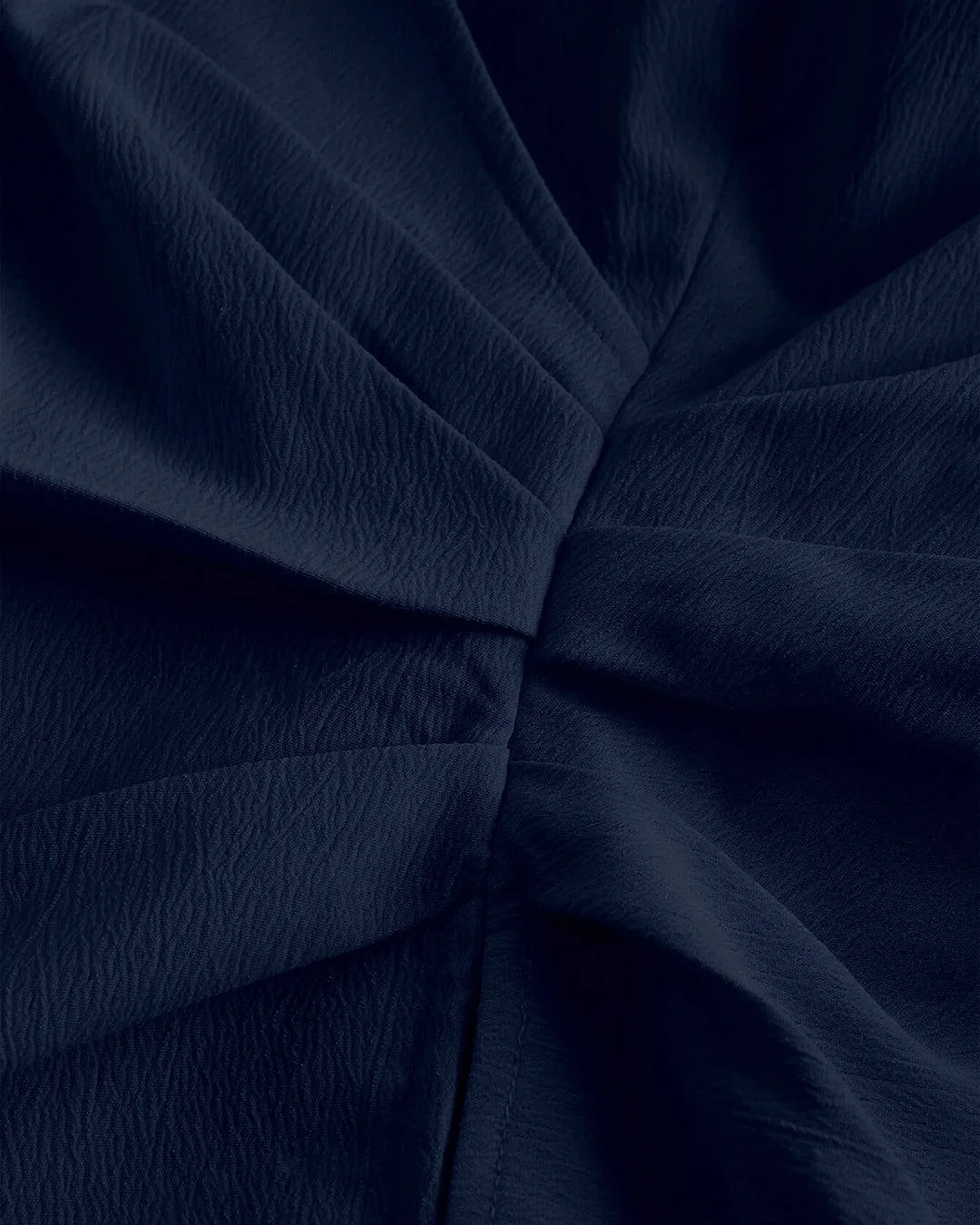 Formal Collared Neck Wrap Style Full Sleeve Shirt in Navy Blue - Image 4