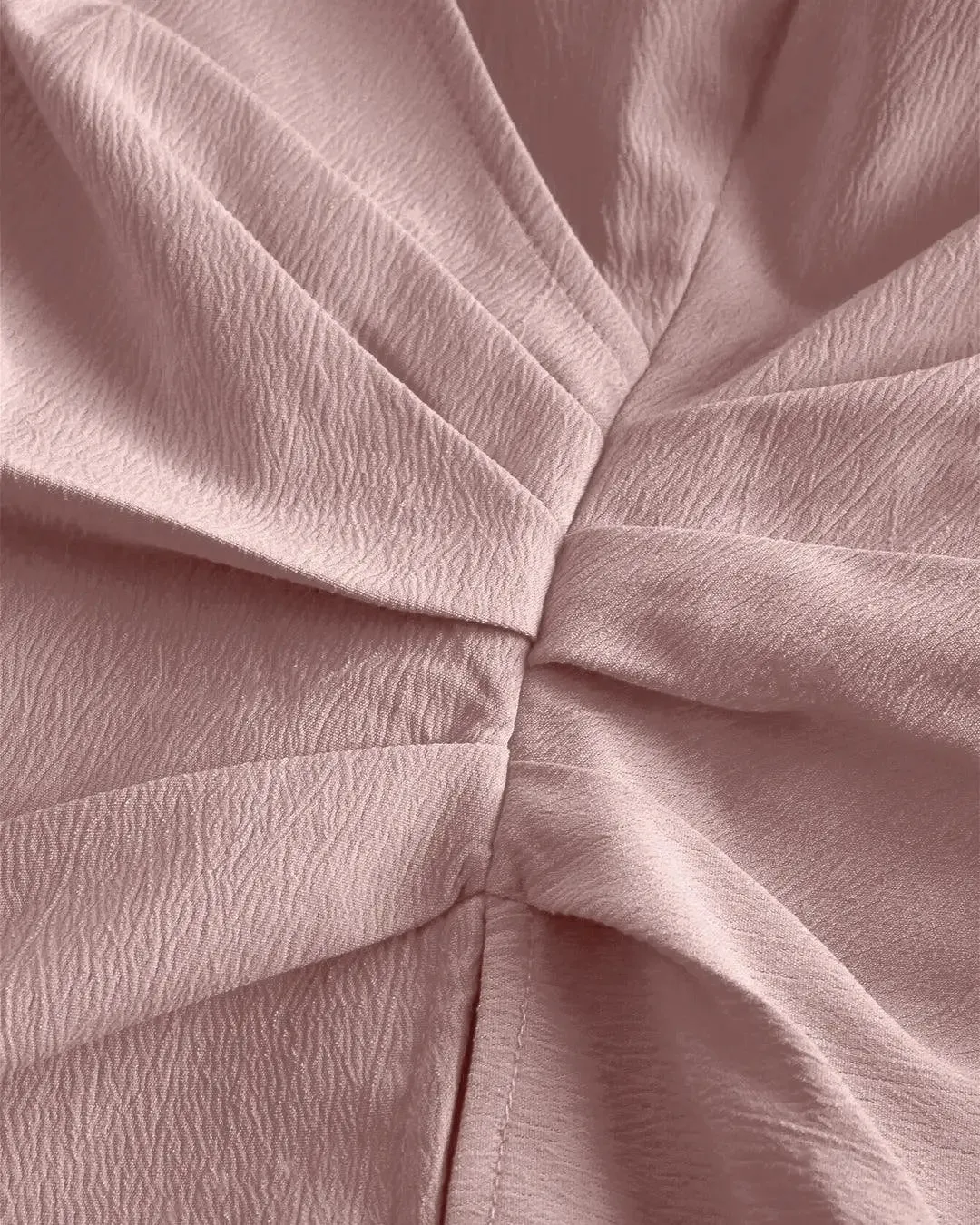 Wrap Style Collared Neck Full Sleeve Shirt in Pink - Image 4