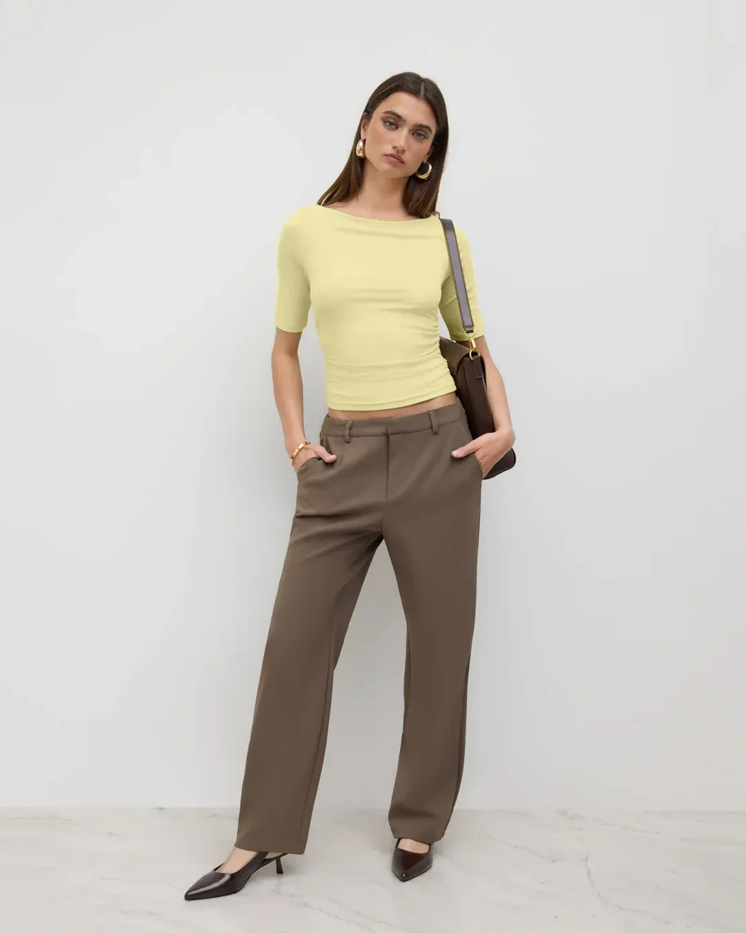 Vanilla Fitted Knit Half Sleeve Top - Image 2