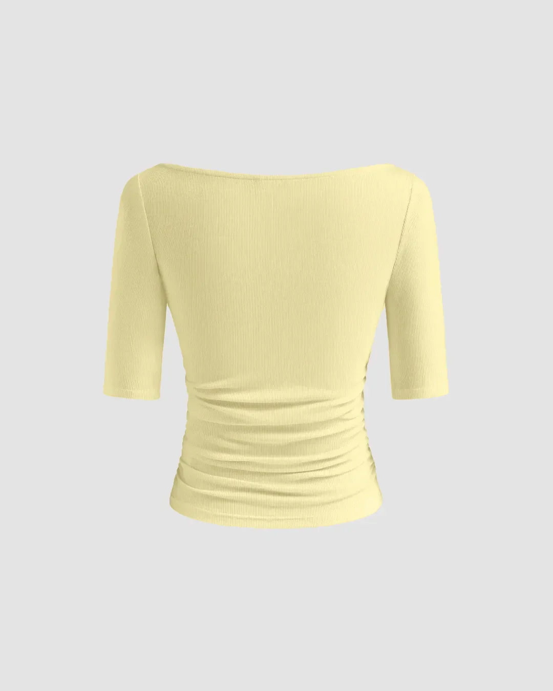 Vanilla Fitted Knit Half Sleeve Top - Image 3