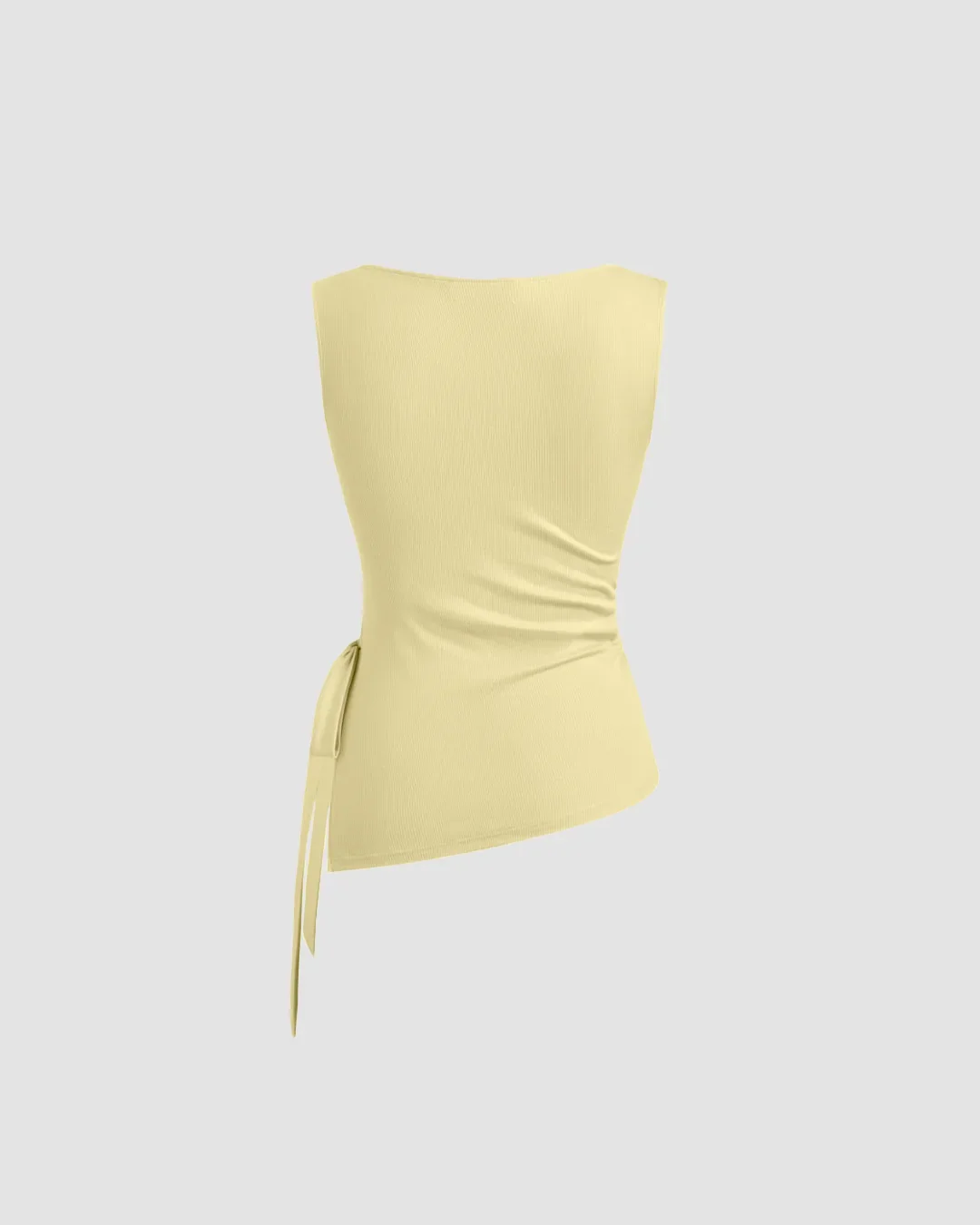 Vanilla Sleeveless High Neck Ruched Side Top - Image 2