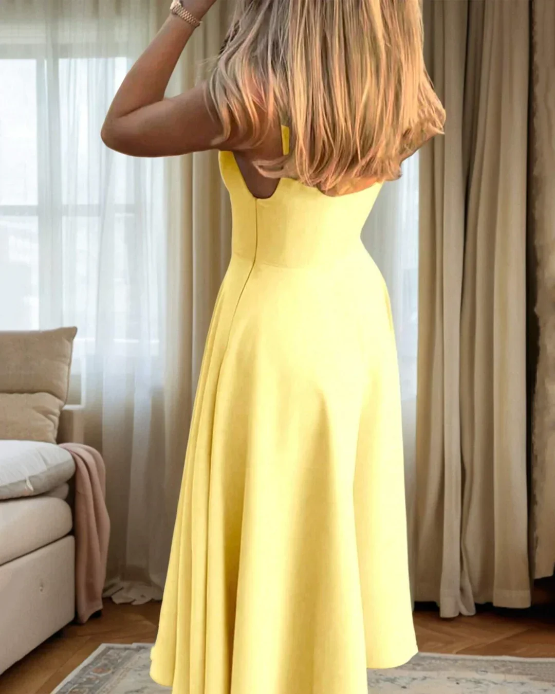Vanilla Strapless Fit and Flare Midi Dress - Image 2