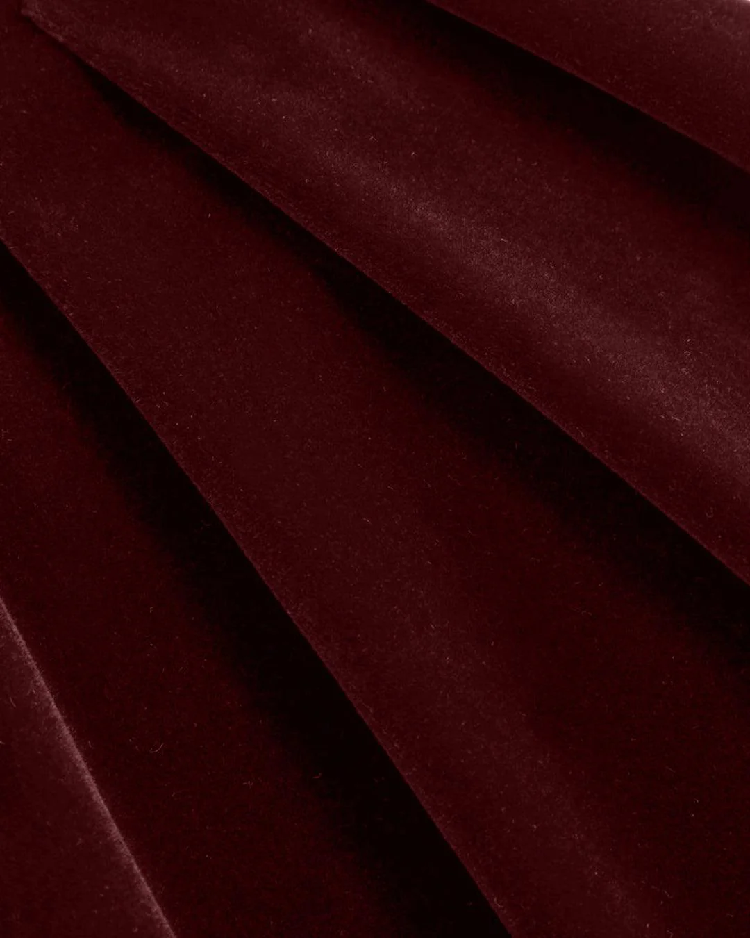 Velvet Boat Neck Bowknot Backless Short Midi Dress In Cherry Red - Image 3
