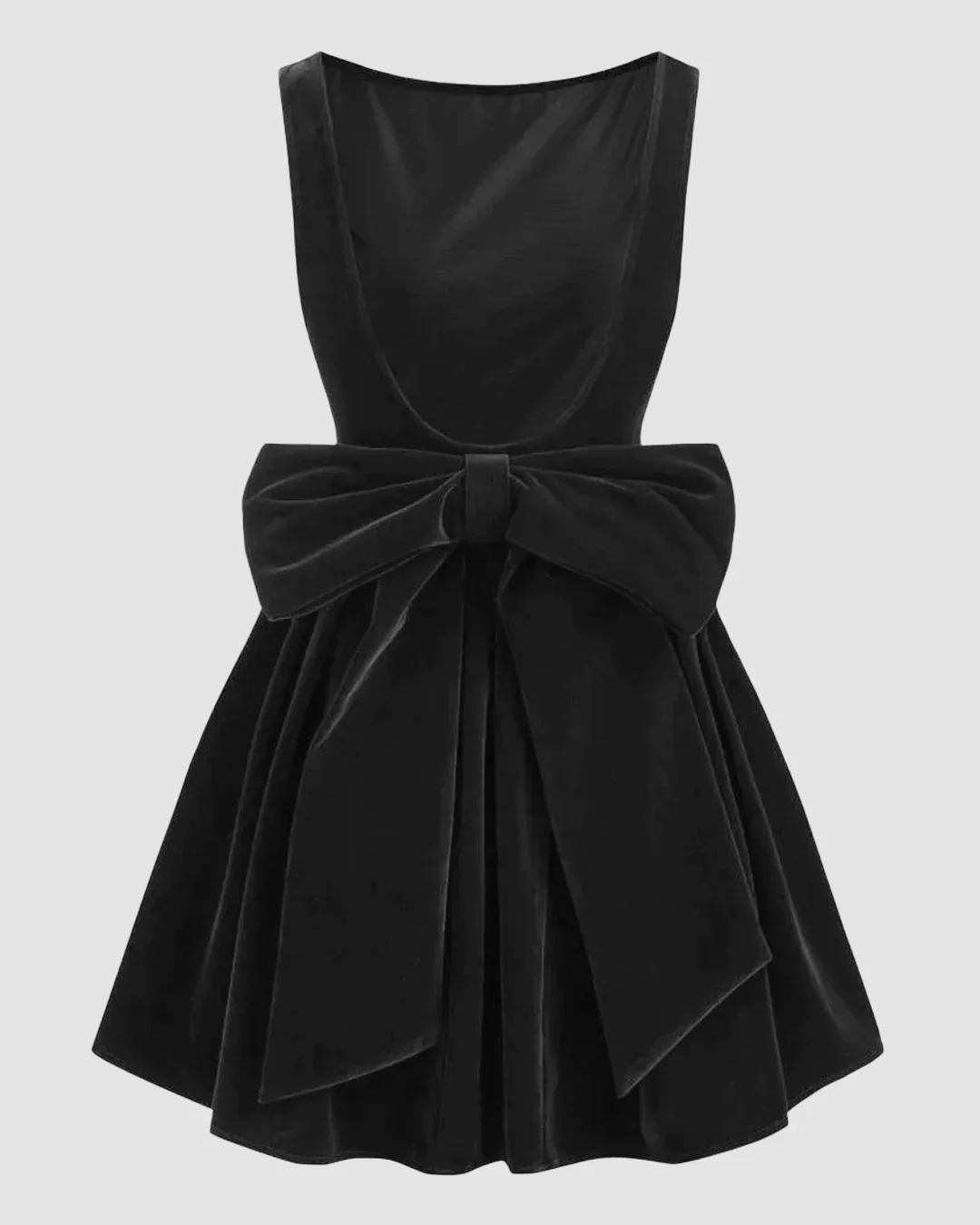 Backless Bow Detail Midi Dress in Black - Image 2