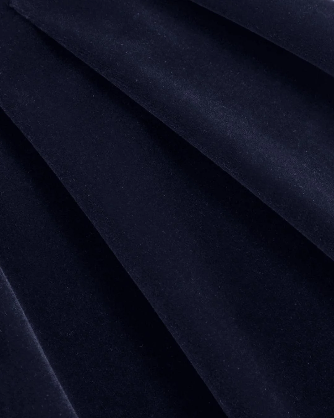 Velvet Boat Neck Bowknot Backless Short Mini Dress In Navy Blue - Image 3