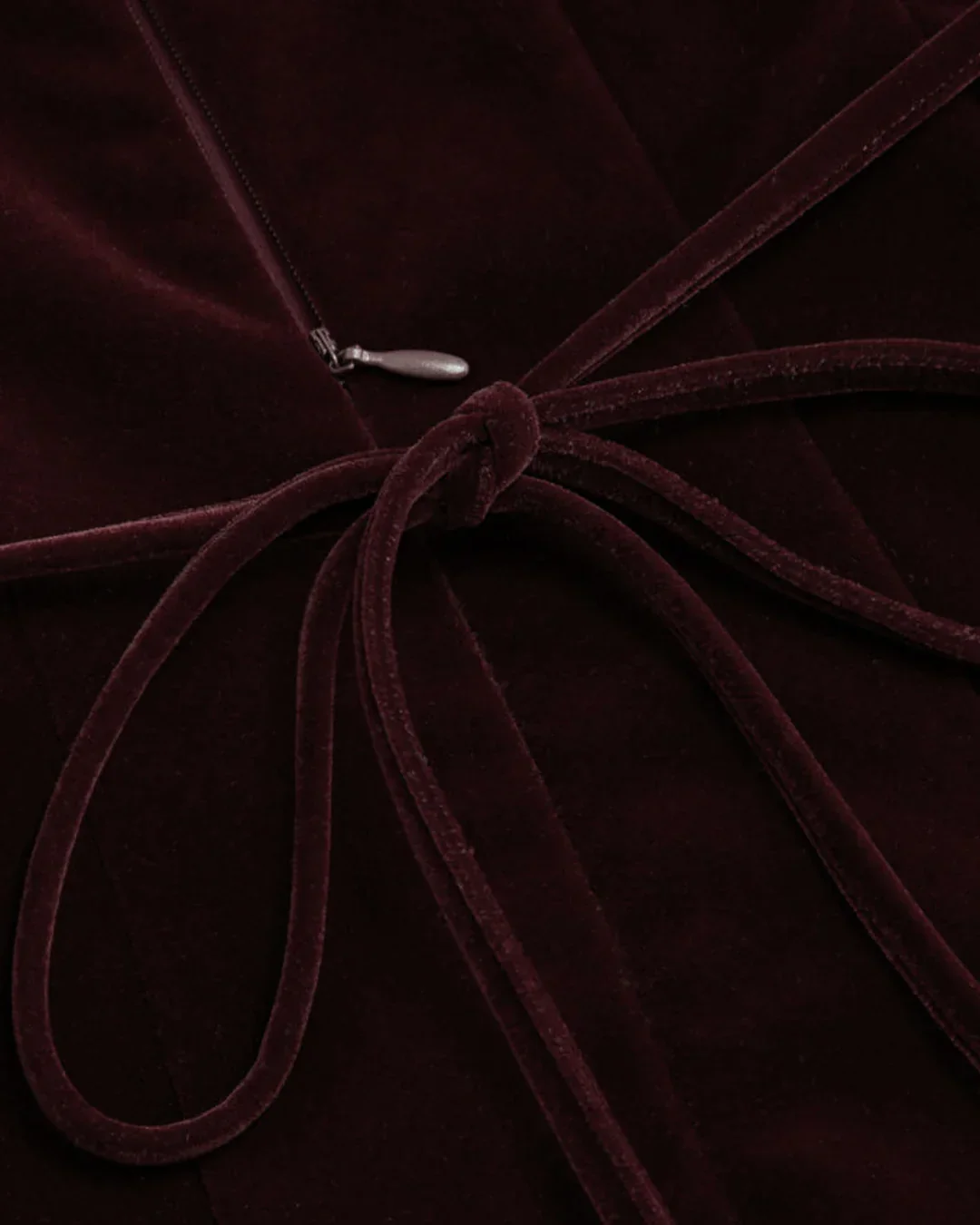 Velvet V-neck Ruffle Mini Dress in Maroon - Image 3
