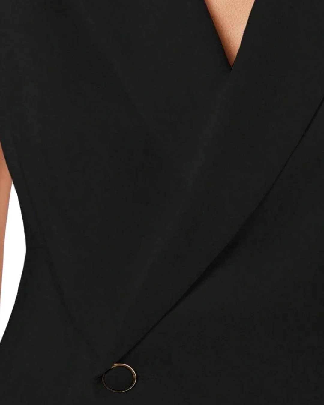 Vintage 80s Sleeveless Collared Black Waistcoat - Image 4