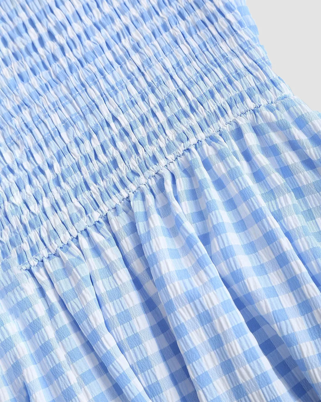 Vintage Inspired Blue Checkered Midi Dress - Image 4