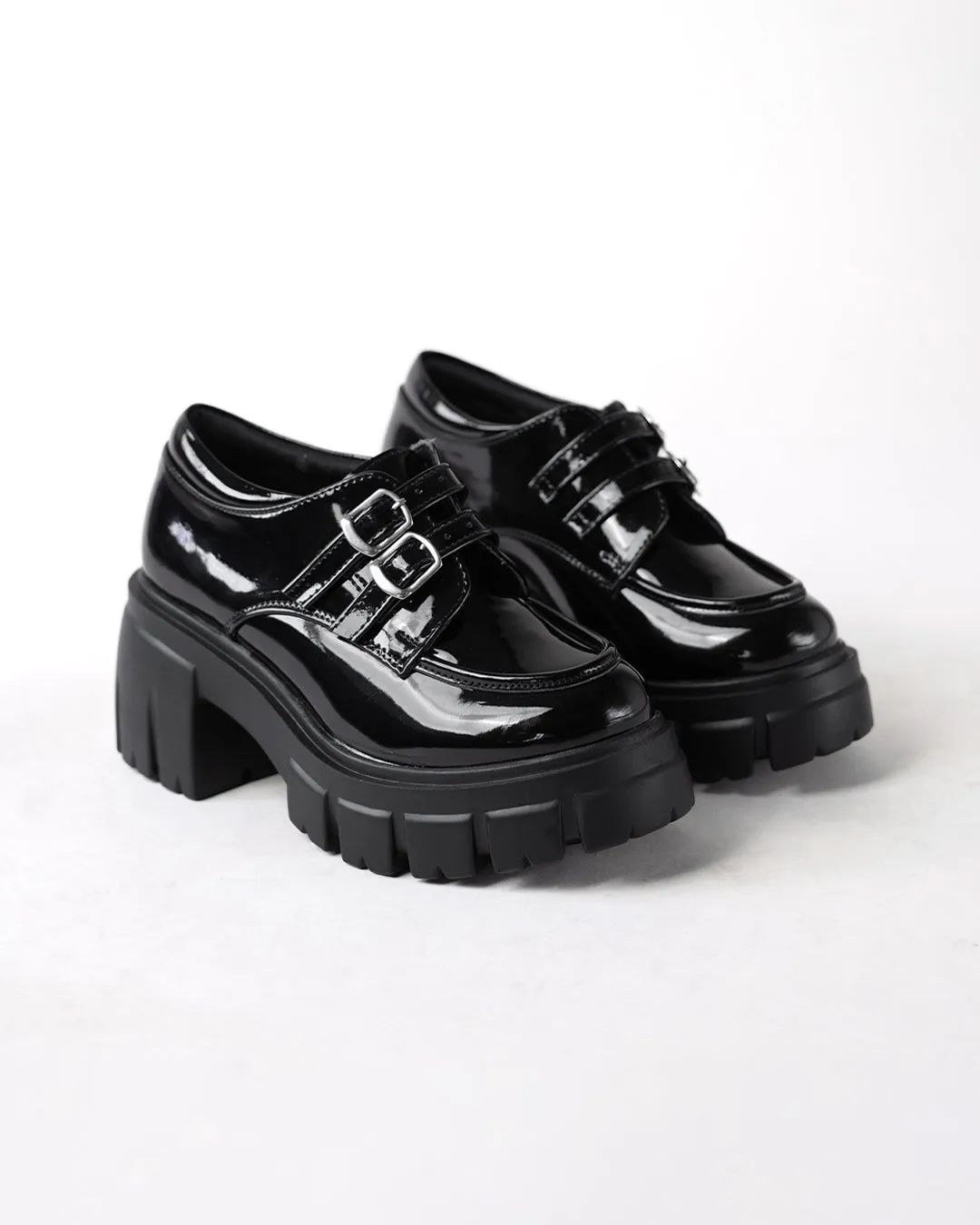 Vintage Style Chunky Black Oxfords - Image 2