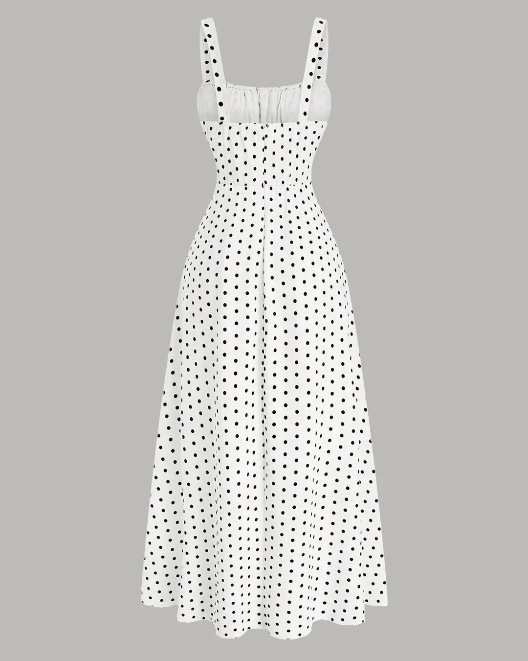 Polka Dot Sleeveless Maxi Dress in White - Image 2