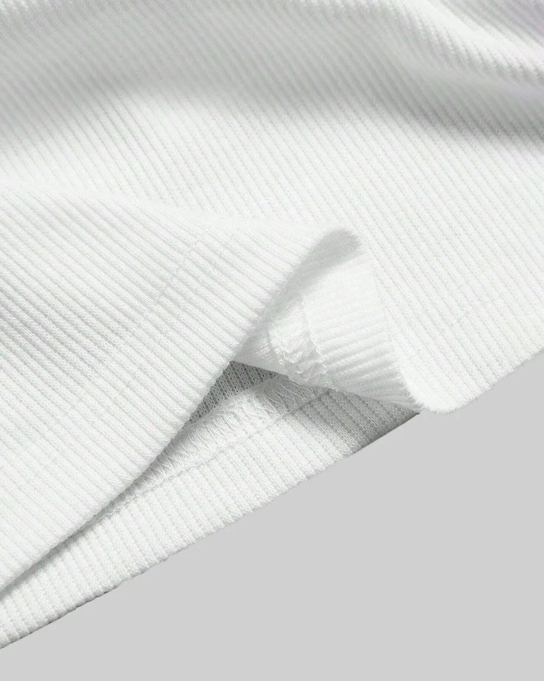 White Ribbed Scoop Neck Tank Top with Buttons - Image 4