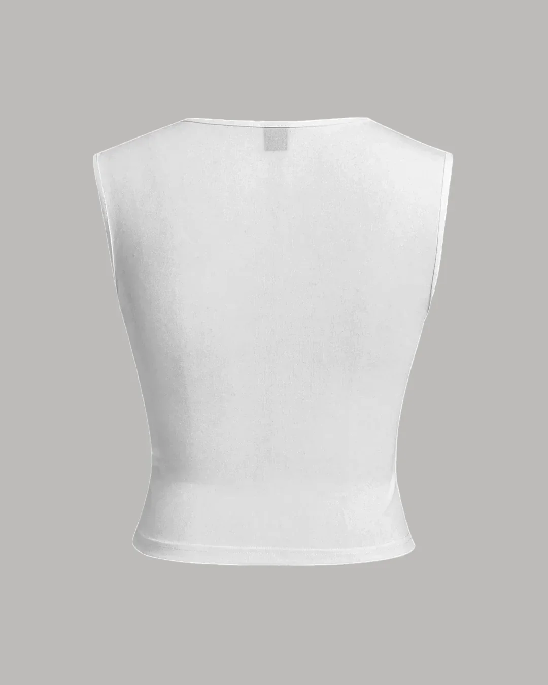 Casual Square Neck Structured Sleeveless Top in White - Image 2