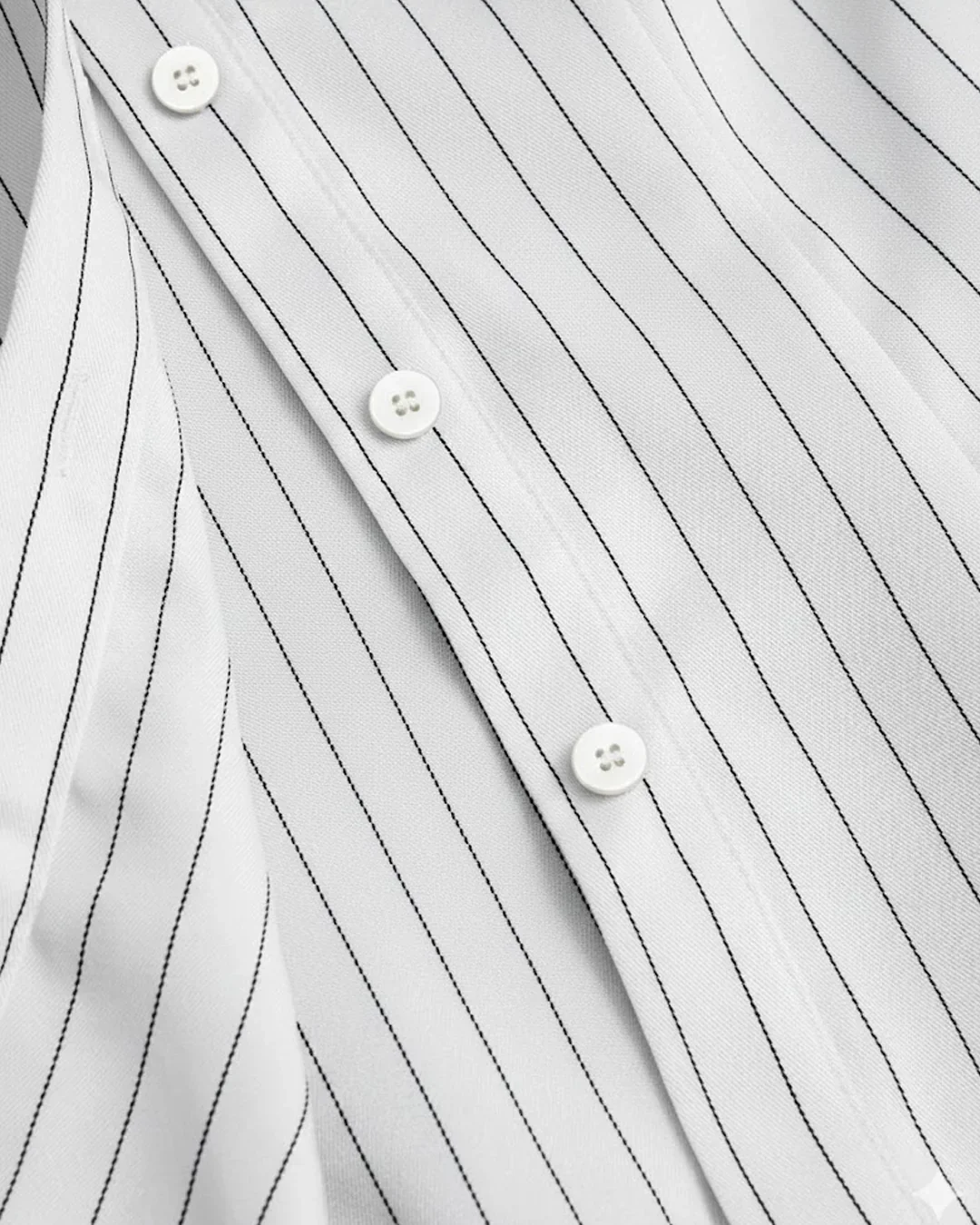 White Striped Short Sleeve Slim Fit Waist Cinched Top - Image 3