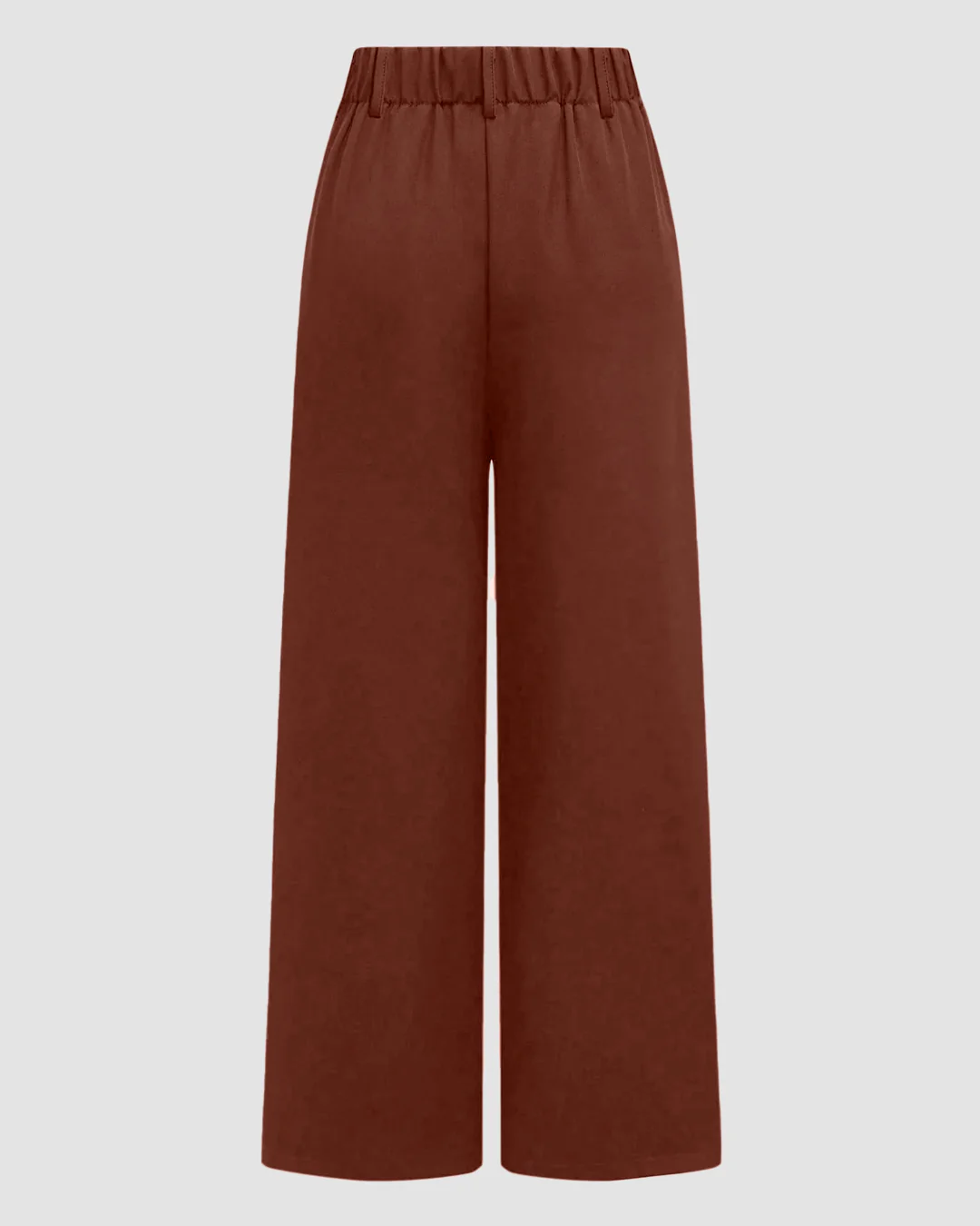 Wide Leg Pants Loose Straight Leg Trousers in Rust Brown - Image 2