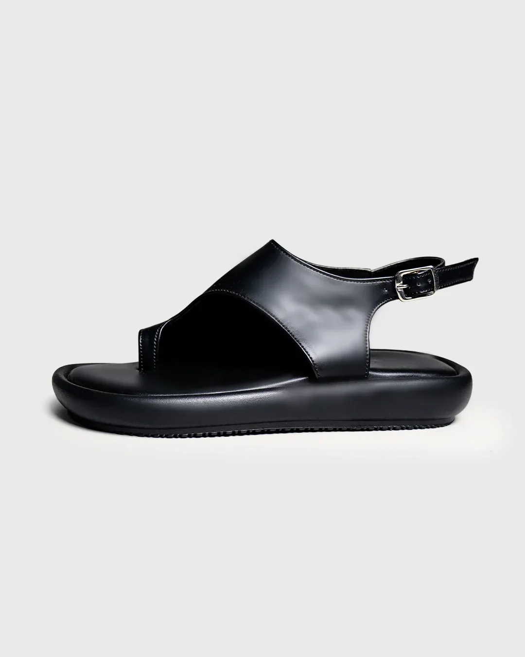 Women Black Toe Ring Flatforms - Image 6