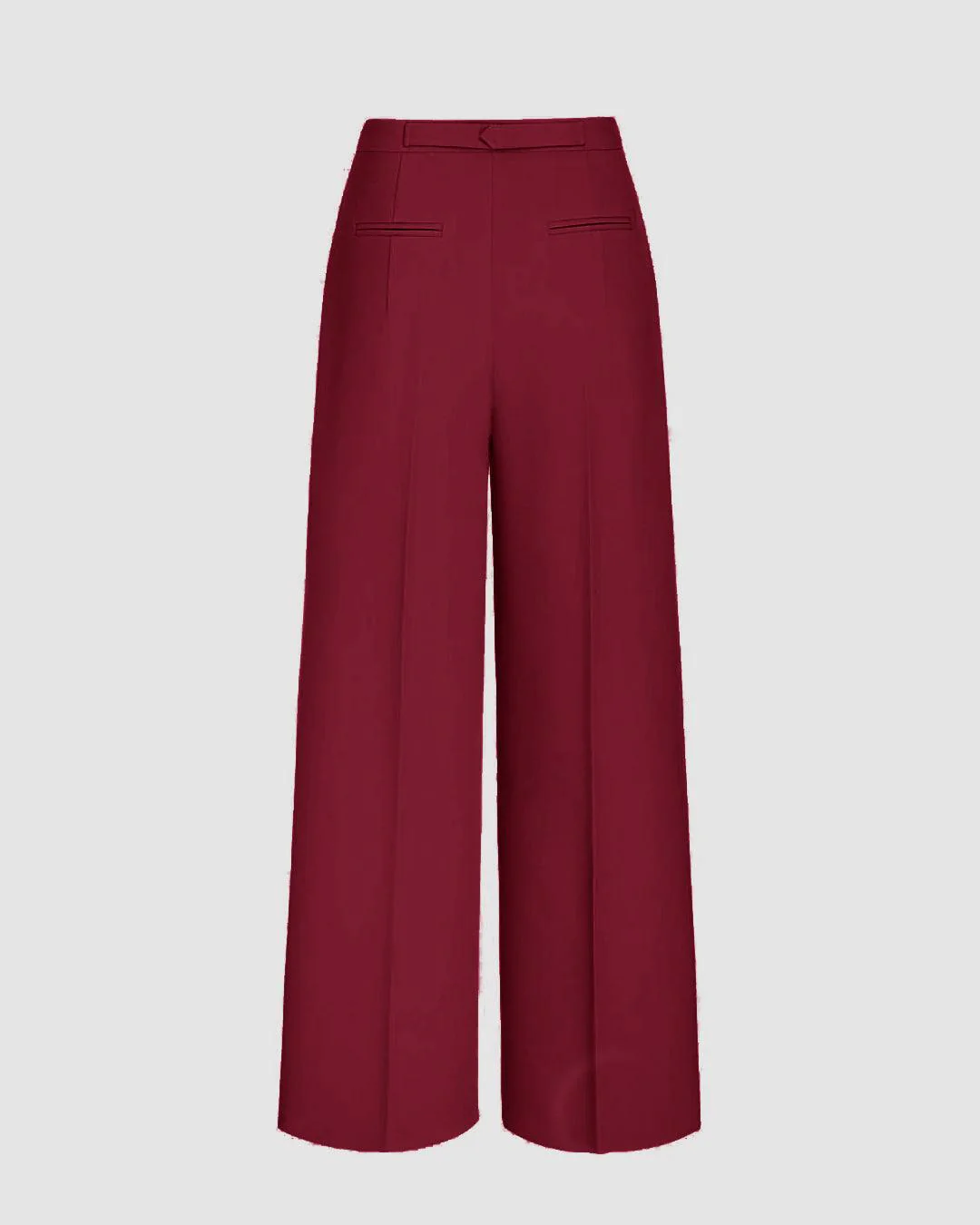 Wrapped Pleated Trousers Without Belt in Redberry - Image 2
