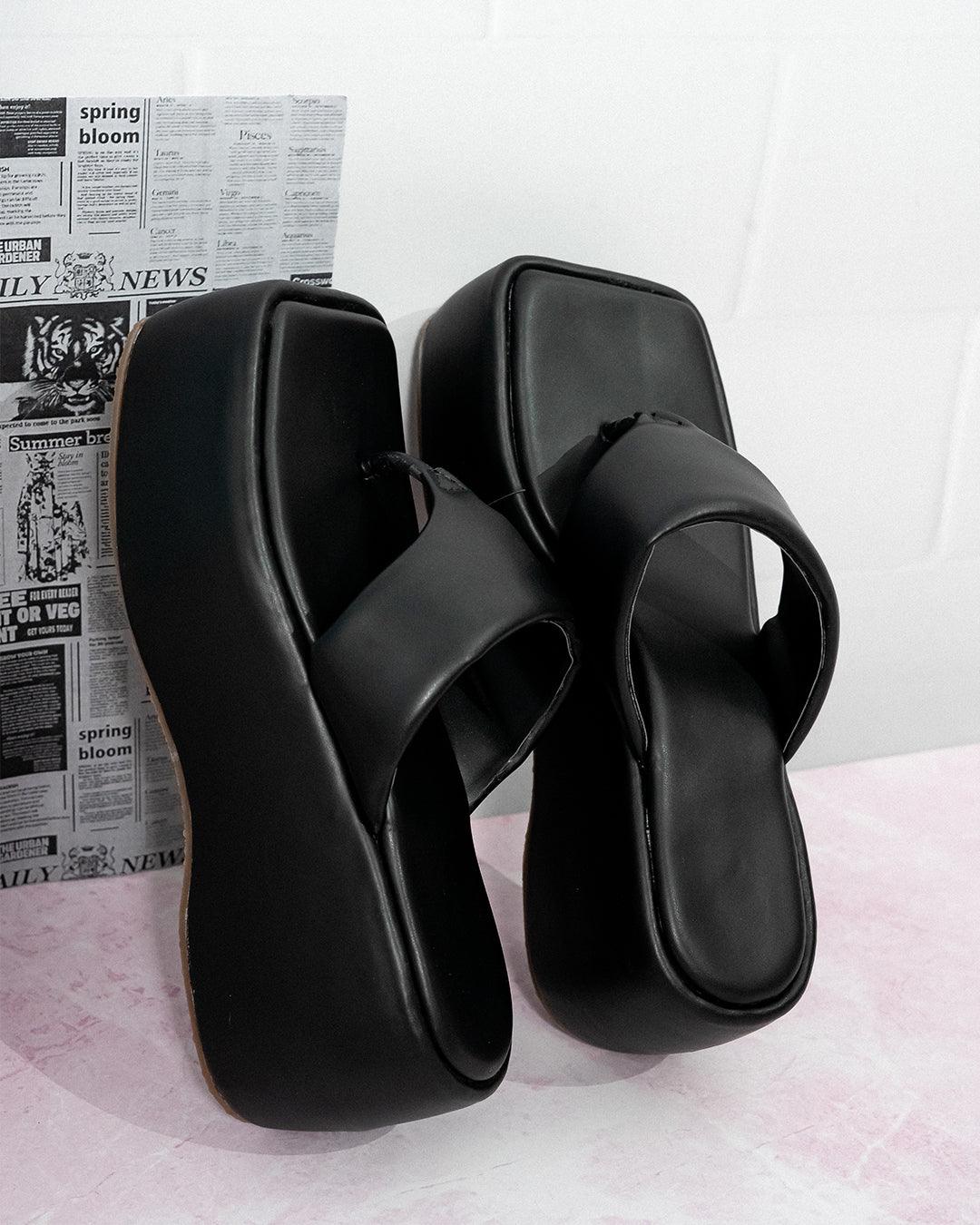 Y2K block retro style platforms black - Image 2