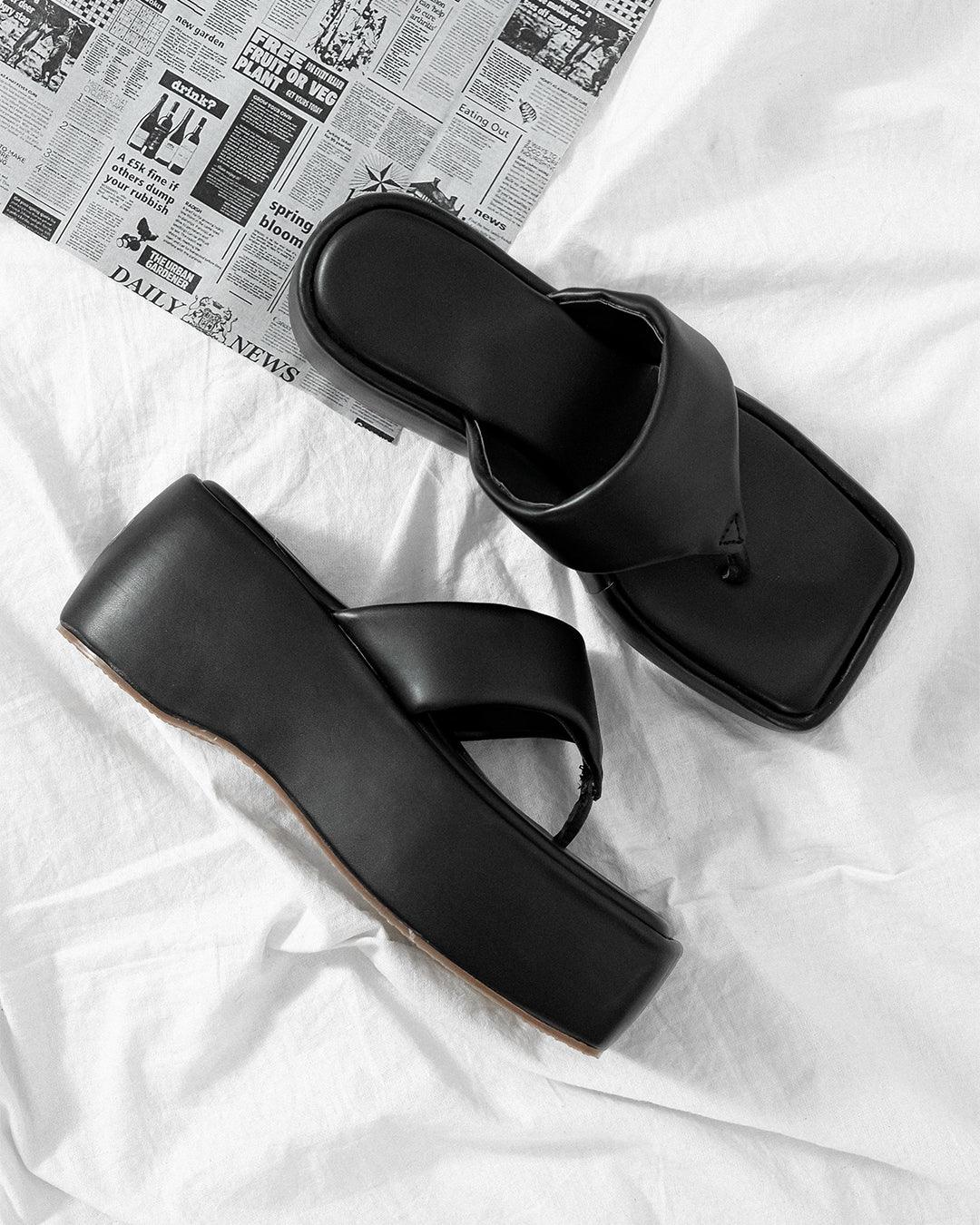 Y2K block retro style platforms black - Image 3