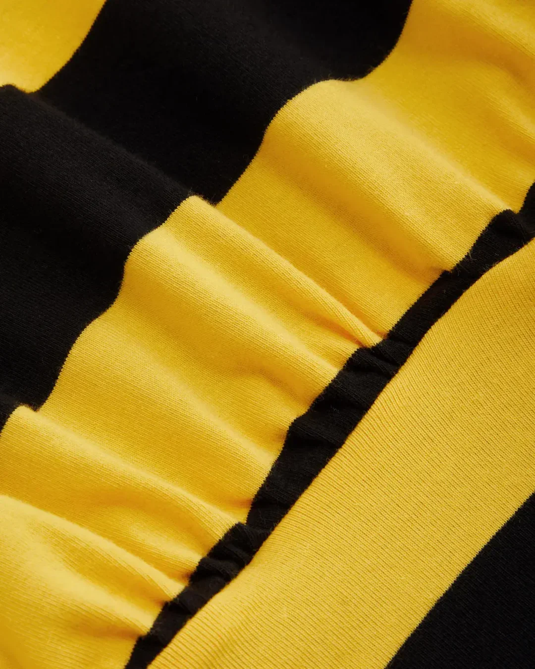Yellow and Black Striped Cropped Collar T-Shirt - Image 4